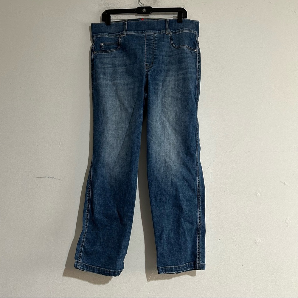 SPANX High Rise Straight Leg Ankle Jeans Vintage Indigo Size 1X Stretch Slimming